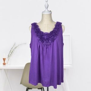 Elle tulle lace floral sleeveless top XL WOMENS
